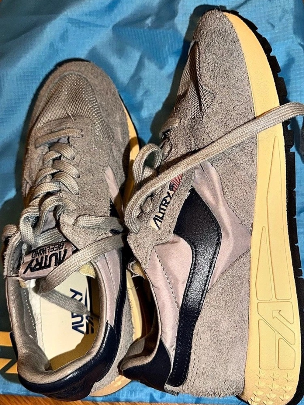 REELWIND LOW SNEAKERS IN PLUMBEO AND BLUE SPACE NYLON AND SUEDE